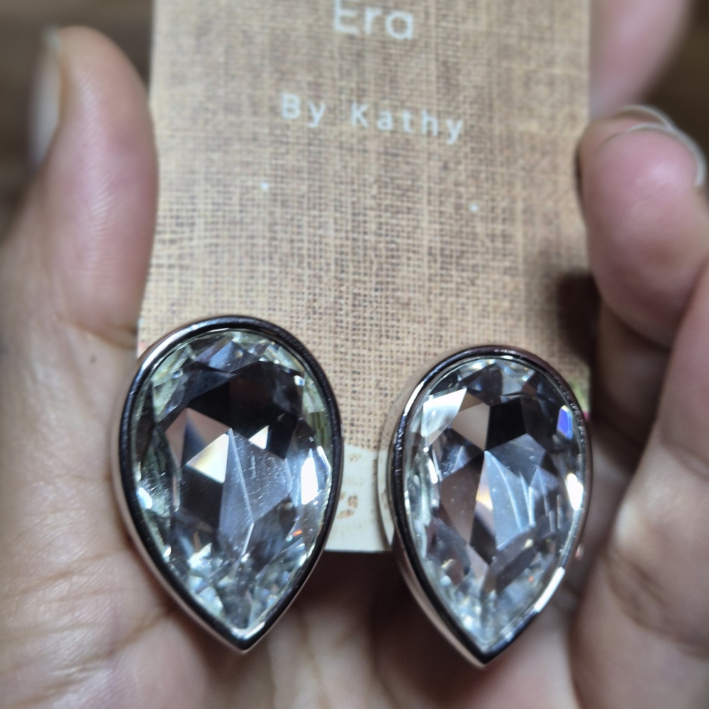 Swarovski Clear Teardrop Crystal Stud Earrings